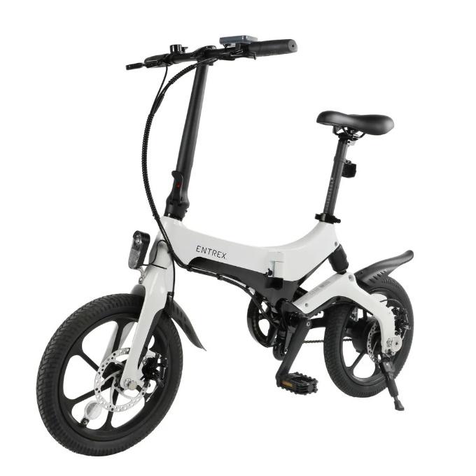 ENTREX 折りたたみ自転車 ホワイト ブラック アントレビークル (ENTRE Vehicle) 電動自転車 折りたたみ アシス