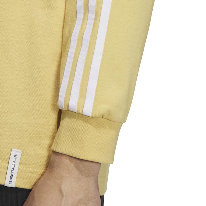 11/3まで！OUTIL ストライプ長袖Tシャツ ホワイト/イエロー adidas（アディダス） Tシャツ 長袖 メンズ エッセンシャルズ プラス