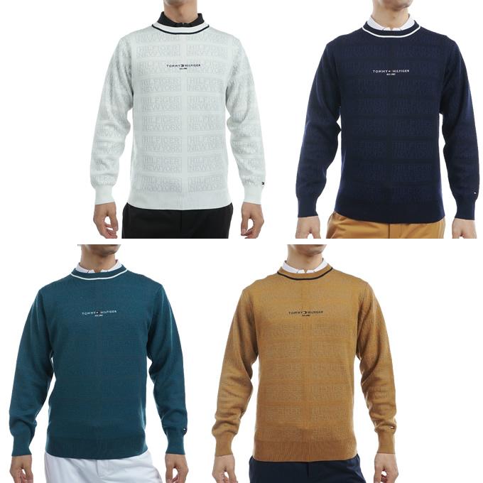 トミーヒルフィガーゴルフ   GOLF ゴルフウェア セーター メンズ ロゴジャガードクルーネックセーター THMA470 TOMMY HILFIGER GOLF（トミー ヒルフィガー ゴルフ） ゴルフウェア