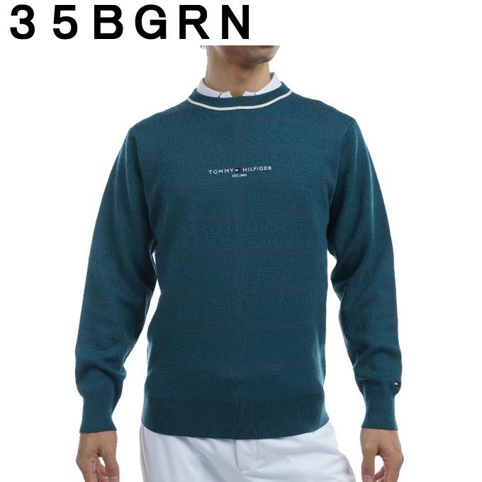 トミーヒルフィガーゴルフ   GOLF ゴルフウェア セーター メンズ ロゴジャガードクルーネックセーター THMA470 TOMMY HILFIGER GOLF（トミー ヒルフィガー ゴルフ） ゴルフウェア