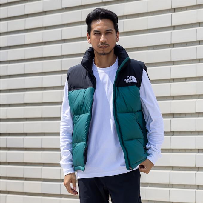 美品 THE NORTH FACE ダウンベスト レディースXL ダークグリーン THE NORTH FACE ダウンベスト MM 緑/黒 THE NORTH FACE ノースフェイス
