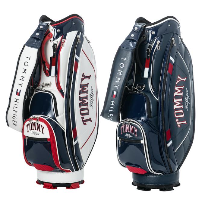 TOMY ゴルフキャディバッグ エナメルホワイト TOMMY HILFIGER GOLF トミーヒルフィガーゴルフ キャディバッグ