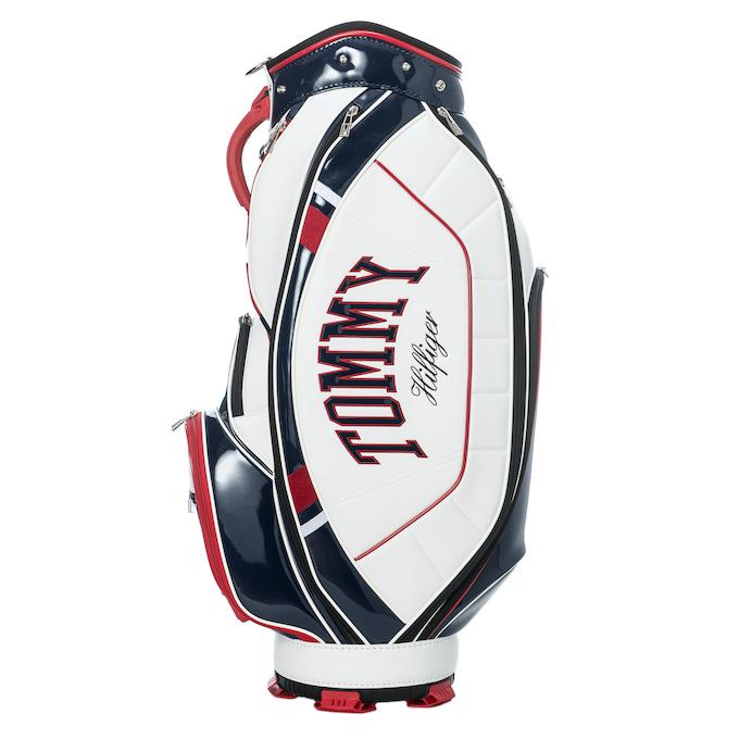 TOMY ゴルフキャディバッグ エナメルホワイト TOMMY HILFIGER GOLF トミーヒルフィガーゴルフ キャディバッグ