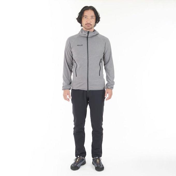 【グレー】ドライミックス ベアインレイ スウェットフーディ <NATIVE> (MENS) MILLET（ミレー） スウェットパーカー メンズ ドライ グリッド