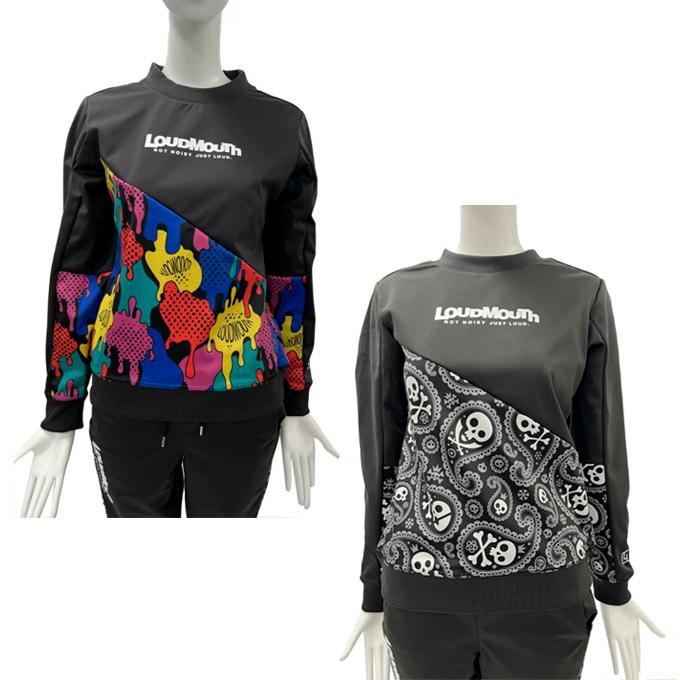 新品■15,400円【ラウドマウス】レディース　スウェット　トレーナー　L 防寒 LOUDMOUTH（ラウドマウスゴルフ） ラウドマウス スウェット レディース