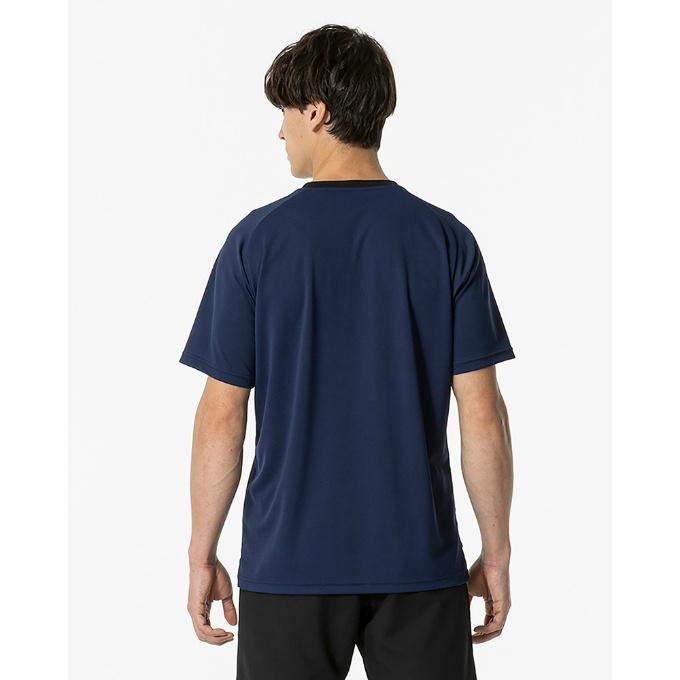 MIZUNO バドミントンウェア Tシャツ ネイビー XLサイズ MIZUNO（ミズノ） バドミントンウェア ゲームシャツ メンズ レディース
