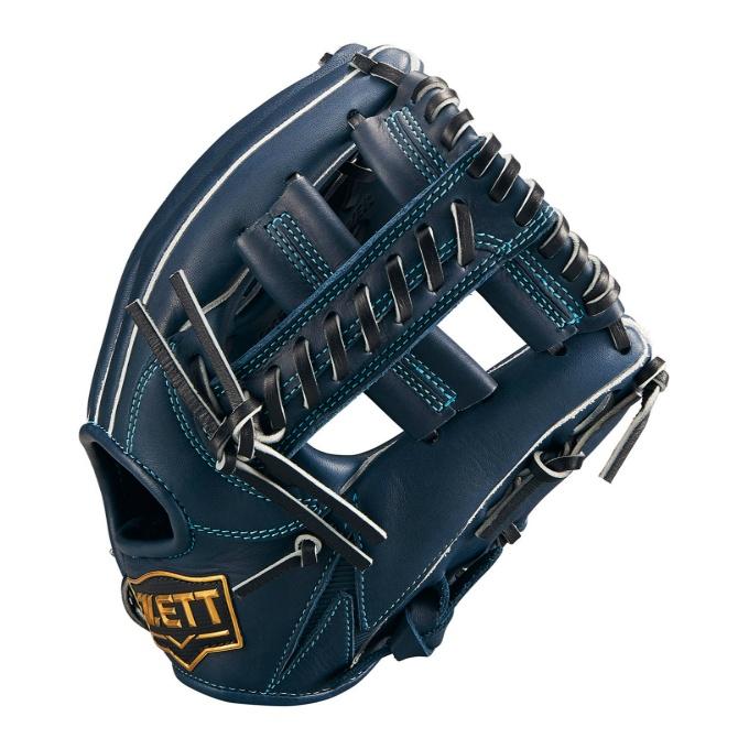 ファーストグローブ 青 レザー ゼット（ZETT） 野球 少年軟式グローブ 内野手用 ジュニア 少年軟式
