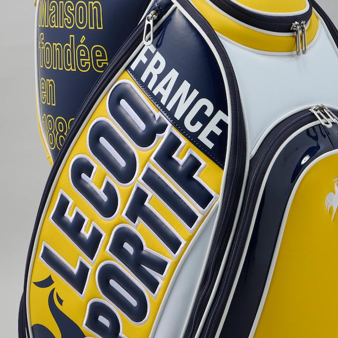 青・黄色 ロゴ入りキャディバッグ le coq sportif（ルコックスポルティフ） キャディバッグ メンズ