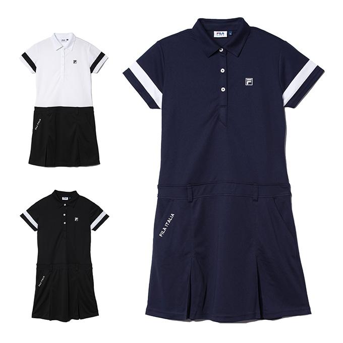 FILA ゴルフ ワンピース ネイビーとソックスセット FILA GOLF（フィラゴルフ ）の「【FILA GOLF:フィラゴルフ