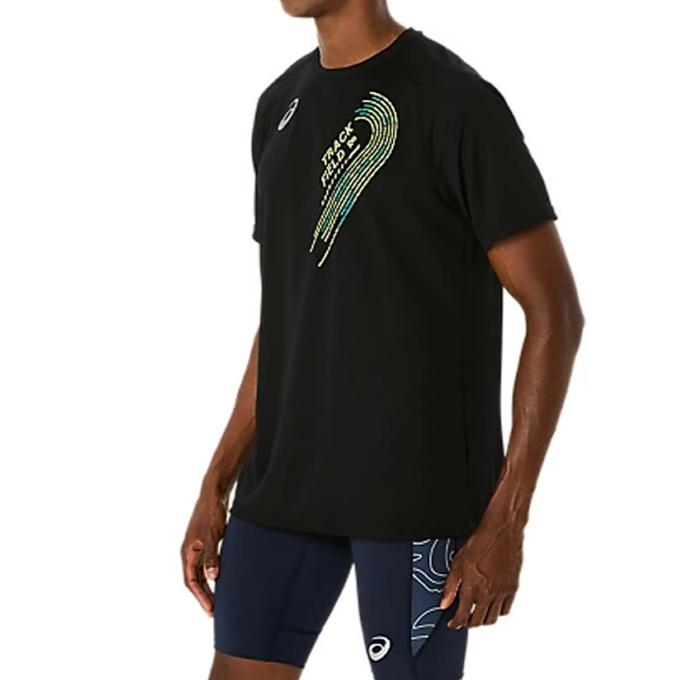 アシックス 陸上 ウェア 半袖Tシャツ メンズ トラックグラフィックショートスリーブトップ TRACK GRAPHIC SHORT SLEEVE TOP 2091A749-001 asics | ASICS | 02