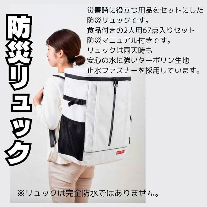 アイリスオーヤマ 防災セット 2人用 67点 IRIS OHYAMA（アイリスオーヤマ） 防災セット 防災リュック 2人用 67点