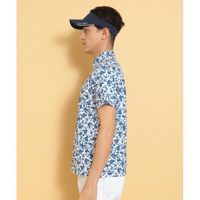 キャロウェイ] メンズ 半袖 ポロシャツ (吸汗速乾性・フラワー柄