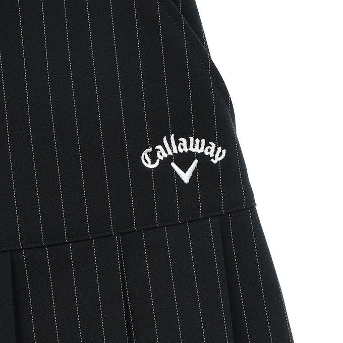 ４点セット【新品】キャロウェイ〈特典有り〉ブルゾン 黒 ニット スカート 限定 Callaway（キャロウェイ） ゴルフウェア スカート レディース ピン