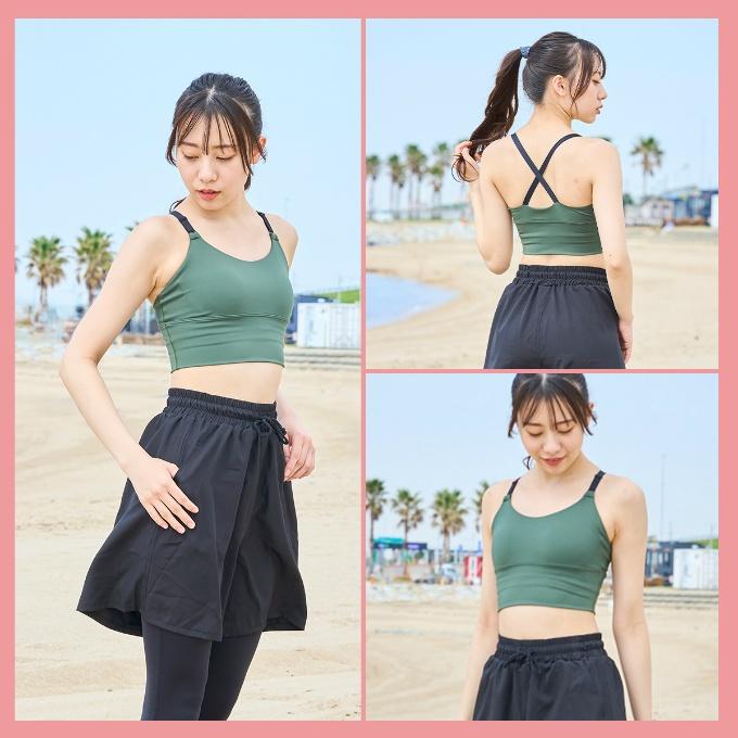 水着スポーツブラ 水陸両用 UVカット 揺れない 耐塩素 ストレッチ 吸汗