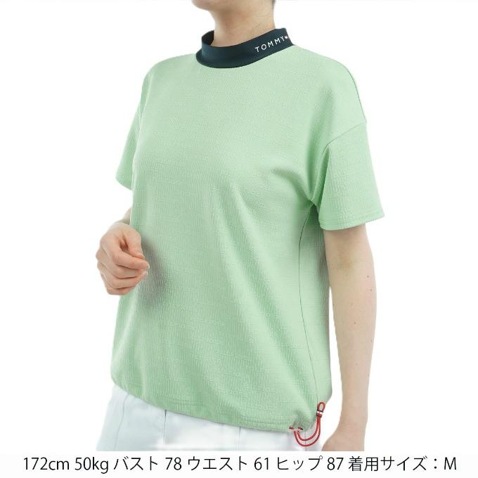 トミーヒルフィガーゴルフ   GOLF ゴルフウェア 半袖シャツ レディース ジャカードリラックス 半袖モックネックシャツ THLA529 TOMMY HILFIGER GOLF（トミー ヒルフィガー ゴルフ） ゴルフウェア