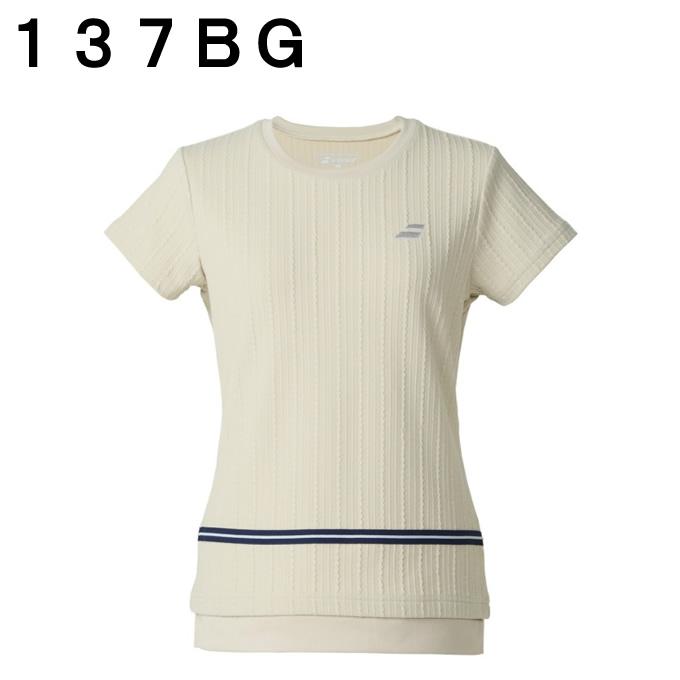 【超美品】BabolaTのテニスウェア（Tシャツ&パンツ）｜ベージュ×ブラウン Babolat（バボラ） テニスウェア バドミントンウェア Tシャツ 半袖