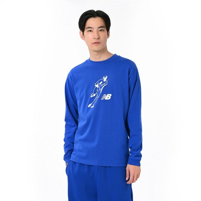 New Balance 青 長袖 Tシャツ M New Balance（ニューバランス） Tシャツ 長袖 メンズ 大谷翔平