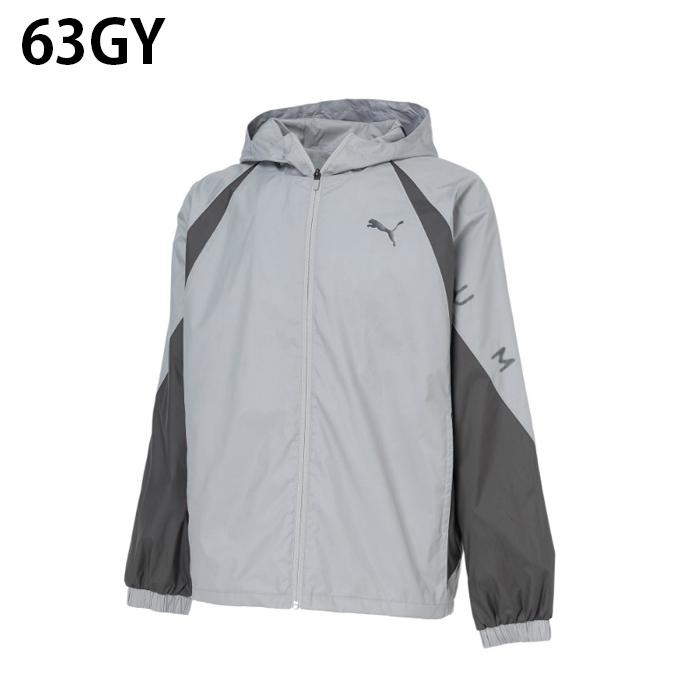 【グレー】トリコットメッシュウインドペインJK PUMA（プーマ） ウインドブレーカー ジャケット メンズ TAD 裏起毛