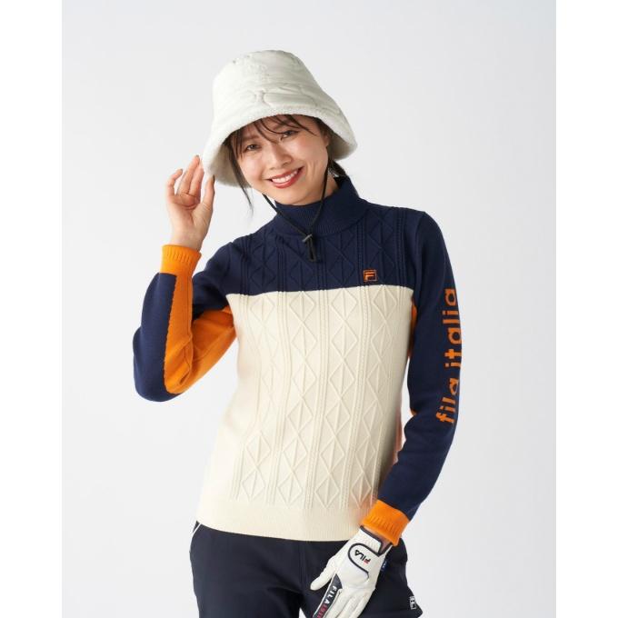 フィラ FILA ゴルフウェア セーター レディース モックネックセーター 795-705 【2025年秋冬モデル】 FILA（フィラ） ゴルフウェア セーター レディース モックネック