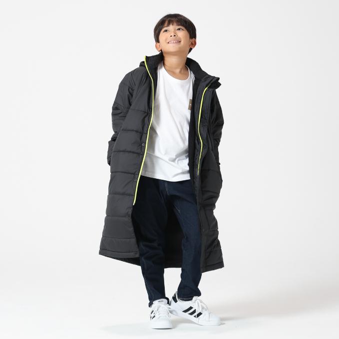PUMA フード付きベンチコート 黒/グレー160cm PUMA（プーマ） ジュニア 中綿コート 裏ボア キッズ 120-160cm 子供服