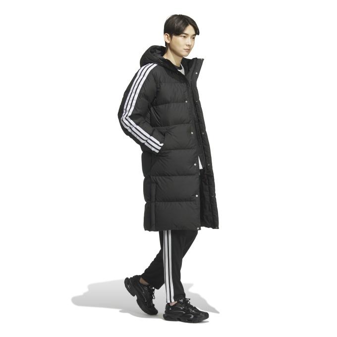 adidas ブラック ロングコート フード付き adidas（アディダス） 中綿コート レディース adidas MH スーパー