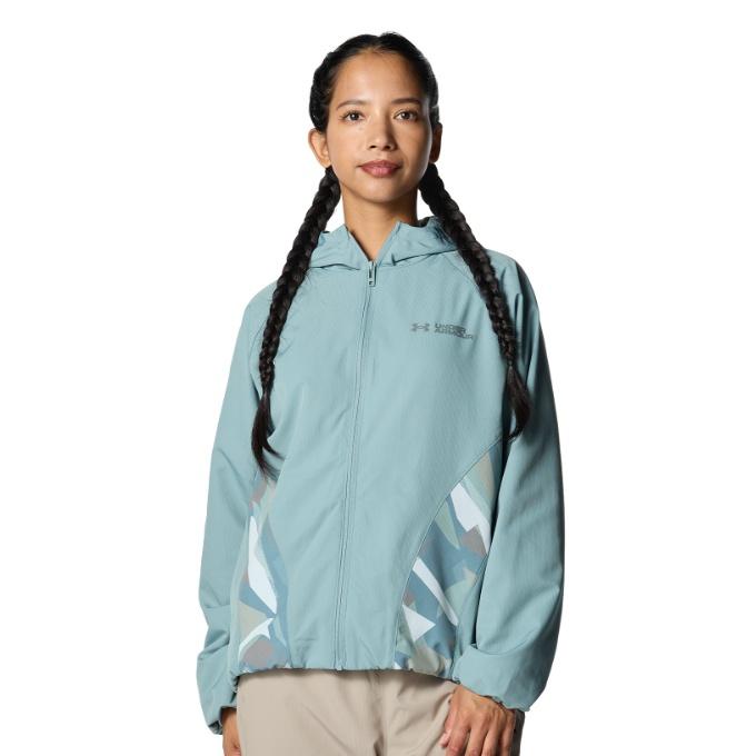 アンダーアーマー ウインドブレーカー ジャケット レディース UA TRICOT WOVEN PRINT FULL-ZIP HOODIE 6010220-323 UNDER ARMOUR UNDER ARMOUR（アンダーアーマー） ウインドブレーカー ジャケット