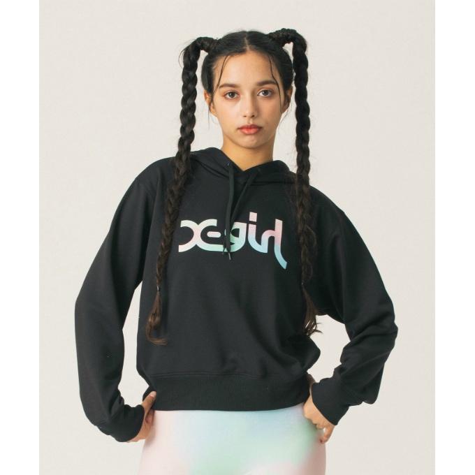 エックスガール X‐girl スウェットパーカー レディース MARBLEロゴショートPOHD 155253012002 od X-girl（エックスガール） X‐girl スウェットパーカー レディース