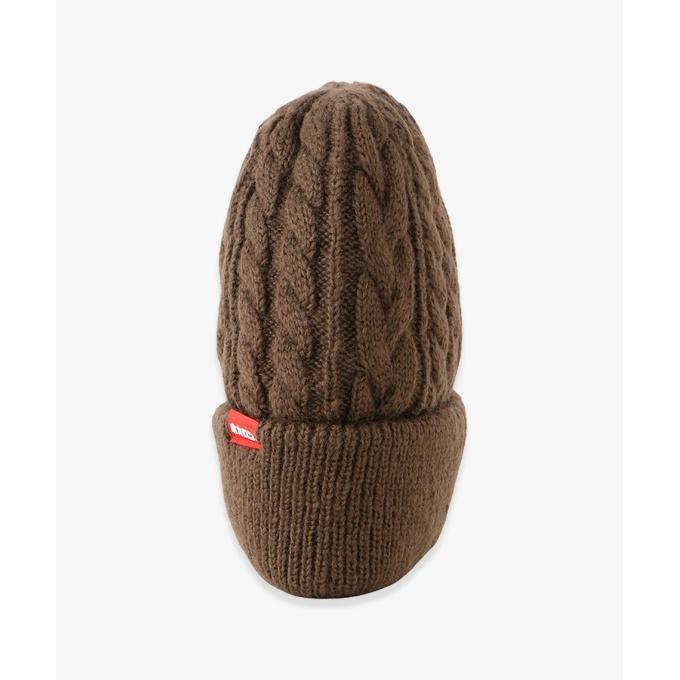 Supreme ポンポン付きニット帽 ブラウン カラフルラベル付き】キャンディーポンポンニット帽 無料ラッピング