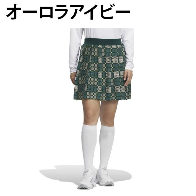 アディダス adidas ゴルフウェア スカート レディース トラディショナルパターン ニットスカート JWK03 【国内正規品】【2025年秋冬モデル】 adidas（アディダス） ゴルフウェア スカート レディース