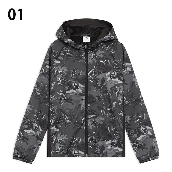 PUMA（プーマ） ウインドブレーカー ジャケット レディース 柄切替 裏 