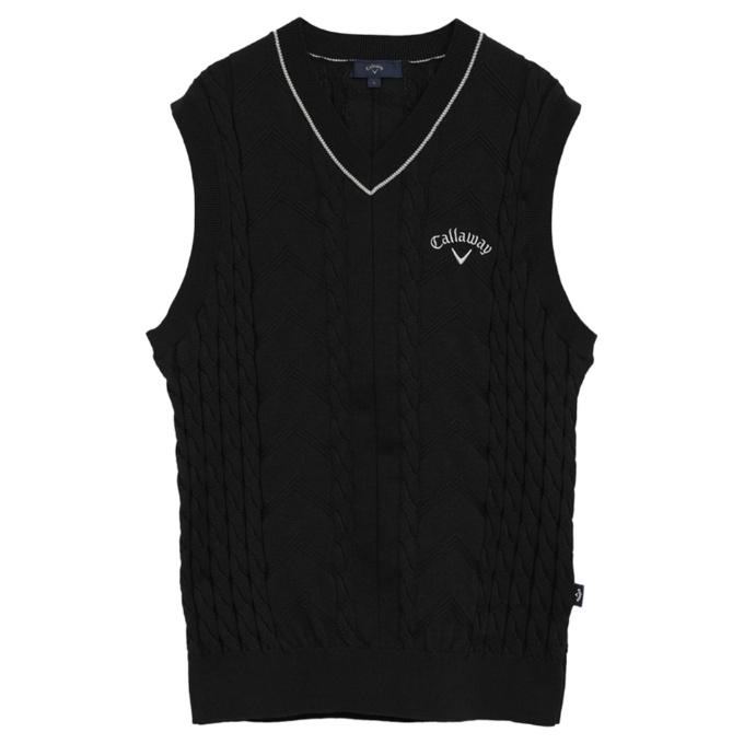 キャロウェイゴルフ　Callaway STAR STRETCH ベスト 黒　М Callaway（キャロウェイ） ゴルフウェア ニットベスト メンズ Vネック