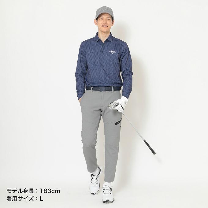 Callaway キャロウェイ グレー ポロシャツ ゴルフウェア Mサイズ Callaway（キャロウェイ） ゴルフウェア ポロシャツ 長袖 メンズ ロゴ