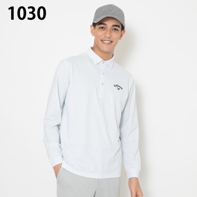 極美 callaway 袖プリント 長袖 ポロシャツ キャロウェイ Callaway（キャロウェイ） ゴルフウェア ポロシャツ 長袖 メンズ ロゴ