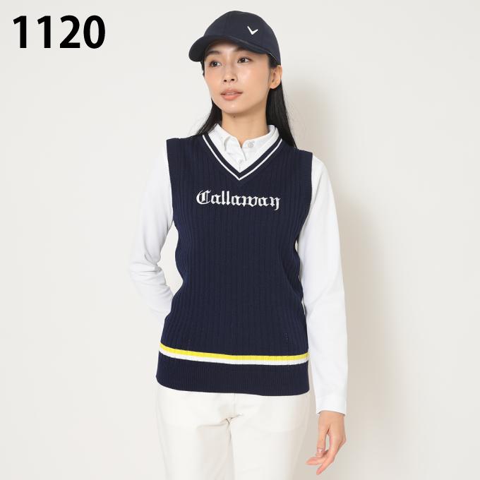 Callawayネイビー Vネックベスト CALLAWAY キャロウェイ Vネックニットベスト ネイビー系 サイズ：M