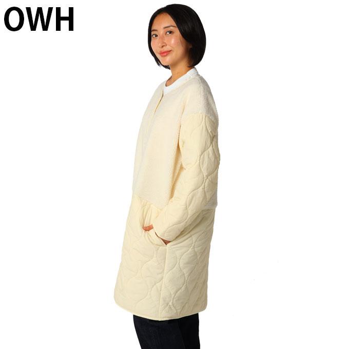 アンドライフ ロングコート ボア切替キルトノーカラー AL451105E72