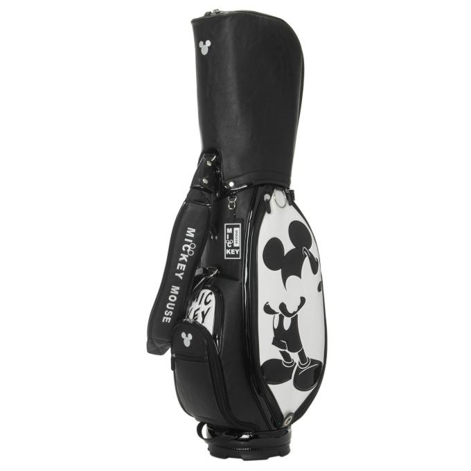 ディズニー モノクローム ミッキーマウスマウス キャディバッグ 黒×白 新品 Disney（ディズニー） ミッキーマウス キャディバッグ 46インチ対応
