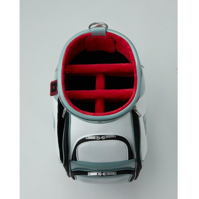 【美品】ONOFF キャディバッグ ダークグレー 赤 カバー付き ONOFF（オノフ） キャディバッグ メンズ レディース 26Y プロスタッフ