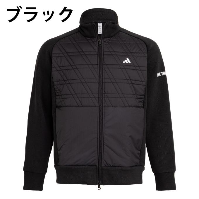 新品　XL Lアディダス　adidas　ゴルフ　秋冬物ジャケット&スカート 黒 adidas（アディダス） ゴルフウェア ブルゾン メンズ ファブリック
