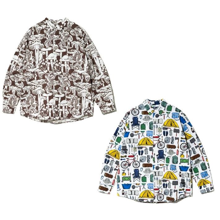 ゴースローキャラバン go slow caravan ブロード総柄プリントR/Gシャツ メンズ シャツ プリントシャツ カジュアル オールシーズン 350224 go slow caravan（ゴースローキャラバン） 長袖シャツ メンズ ブロード