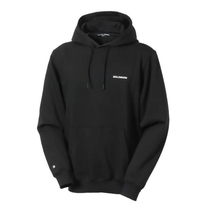 Salomon ブラック パーカーXS SALOMON（サロモン） フーディー スウェット パーカー ビッグロゴ