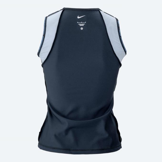 Nike スポーツ用水着 M グレー/ネイビー NIKE（ナイキ） フィットネス水着 セパレート レディース フルジップ