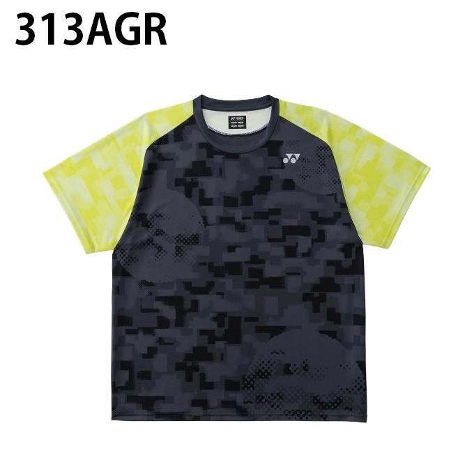YONEX廃盤ユニホーム バドミントンウェア Lサイズ 黒/黄色 YONEX（ヨネックス） バドミントンウェア Tシャツ 半袖 メンズ