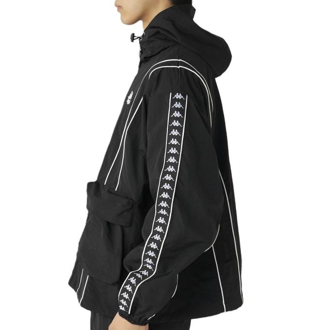 カッパ メンズ オーセンティック AUTHENTIC バンダラインナイロンジャケット カジュアルウェア トップス 上着 アウター 長袖 ブラック 黒 グレー 灰色 送料無料 Kappa 245321 Kappa（カッパ） ウインドブレーカー ジャケット メンズ バンダライン