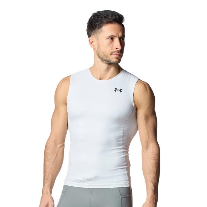 Under Armour ノースリーブ アンダーシャツ XXL ホワイト UNDER ARMOUR（アンダーアーマー） アンダーシャツ ノースリーブ