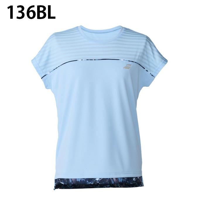 新品　Babolat Tシャツ バボラ　レディース　ウェア　ブルー Babolat（バボラ） テニスウェア バドミントンウェア Tシャツ 半袖
