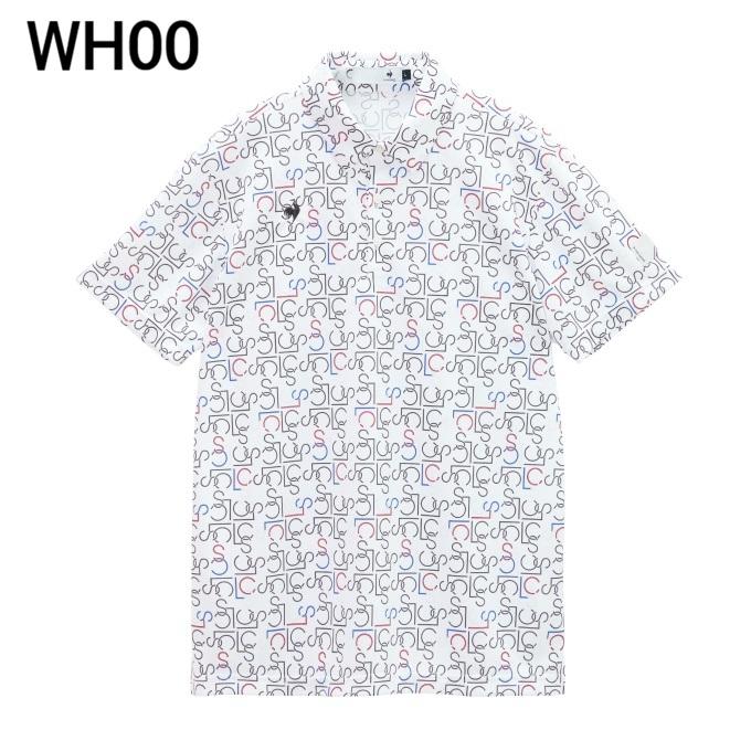 ルコックスポルティフゴルフ★総柄★薄手ストレッチ★ポロシャツ【メンズ サイズM】 le coq sportif（ルコックスポルティフ） ゴルフウェア ポロシャツ
