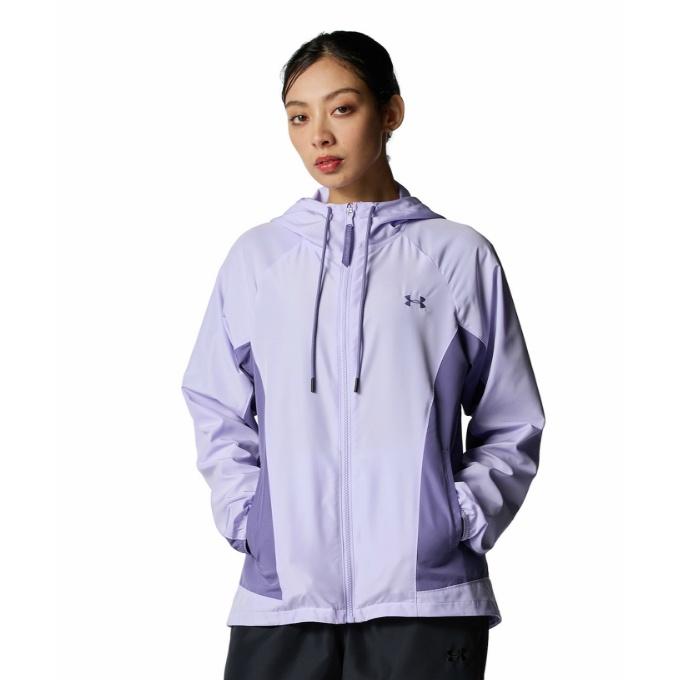 B29-06 新品 UNDER ARMOUR アンダーアーマー 人気の定番商品 レディース ウインドブレーカー ジャケット フード付 撥水 1371542 オレンジ M UNDER ARMOUR（アンダーアーマー） ウインドブレーカー ジャケット
