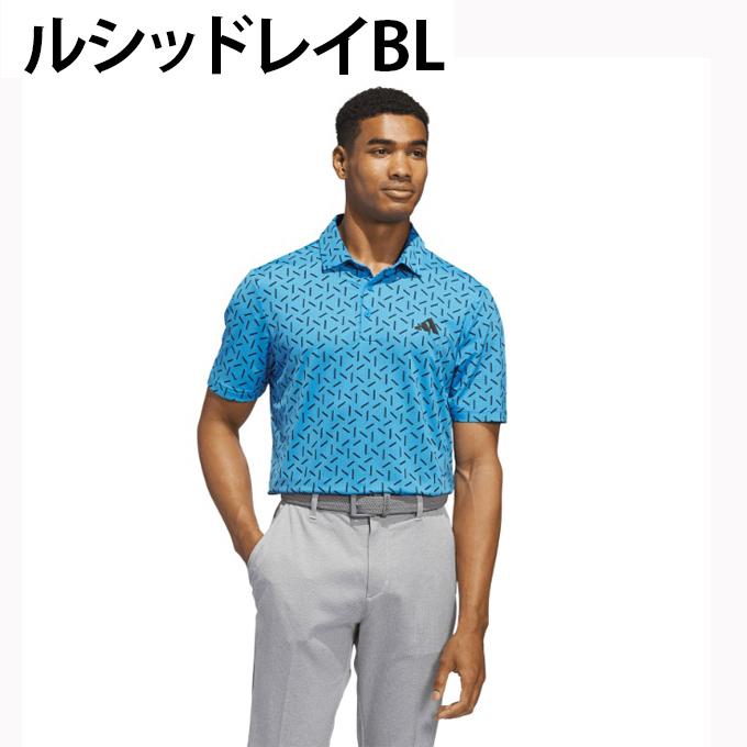 4万1800円　1piu1uguale3 GOLF 総柄 半袖ポロシャツ AKM adidas（アディダス） ゴルフウェア ポロシャツ 半袖 メンズ