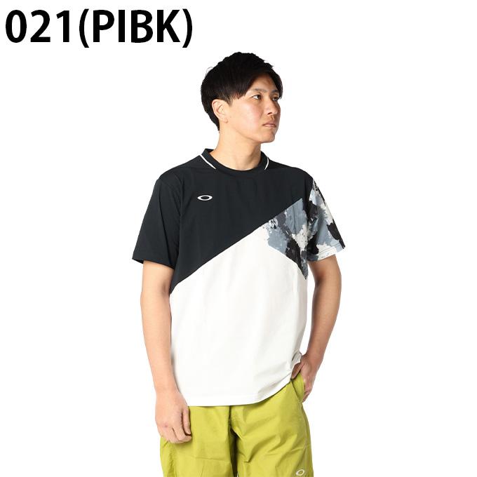 Oakley スポーツ用 Tシャツ L ブラック/ホワイト OAKLEY（オークリー） テニスウェア Tシャツ 半袖 メンズ スラント