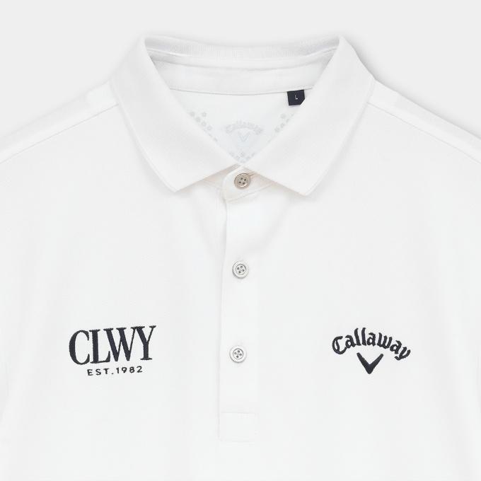 Callaway ポロシャツ EST 1982 ホワイト Lサイズ Callaway（キャロウェイ） ゴルフウェア ポロシャツ 半袖 メンズ